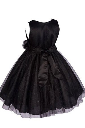 Robe de cortège enfant plissage en tulle encolure ronde avec fleurs avec sans manches - photo 2