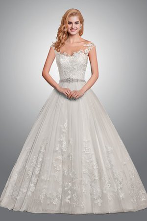 Robe de mariée serieuse sexy ceinture avec perle de mode de bal a eglise - photo 1