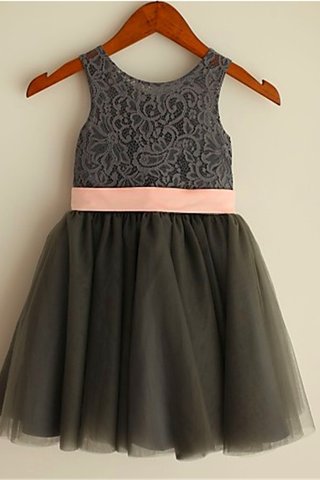 Robe de cortège enfant naturel ligne a textile en tulle encolure ronde de princesse - photo 2