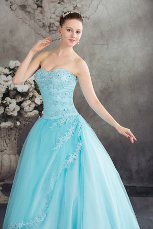 Robe douce seize textile en tulle avec perle avec sans manches a-ligne avec lacets - photo 2