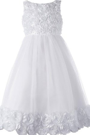 Robe de cortège enfant plissage naturel avec fleurs en tulle avec sans manches - photo 1