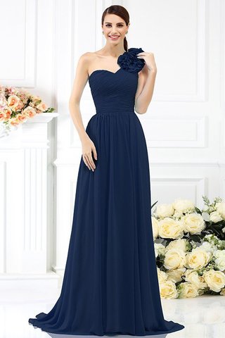 Robe demoiselle d'honneur avec zip avec fronce manche nulle de princesse a-ligne - photo 10