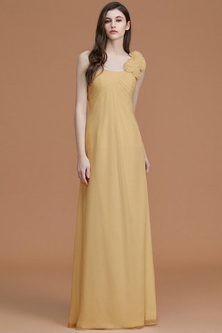 Robe demoiselle d'honneur naturel longueur au ras du sol a-ligne avec chiffon avec fleurs - photo 21