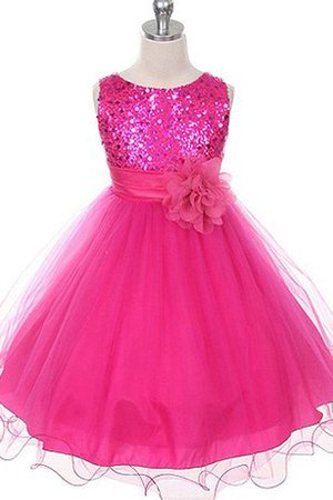 Robe de cortège enfant brillant a-ligne de mode de bal jusqu'au sol textile en tulle - photo 1