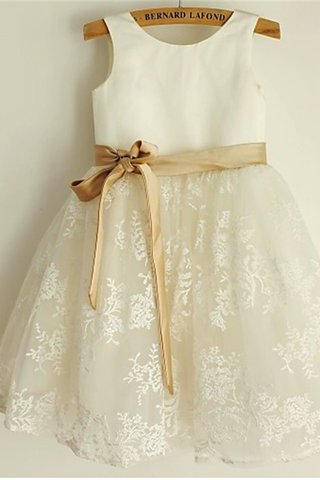 Robe de cortège enfant naturel avec fleurs de princesse avec zip jusqu'au mollet - photo 1