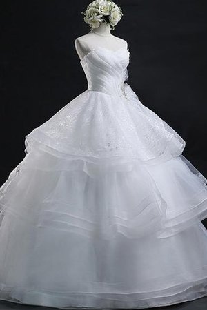 Robe de mariée facile plissage avec gradins avec lacets en organza - photo 1