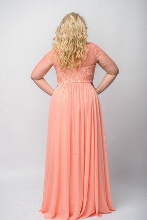 Robe de bal appliques ceinture haut col en bateau avec manche courte avec chiffon - photo 2