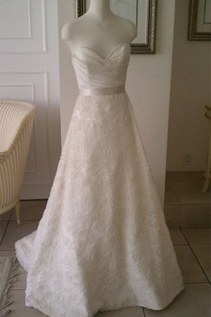 Robe de mariée plissage sans dos ceinture en organza manche nulle - photo 2