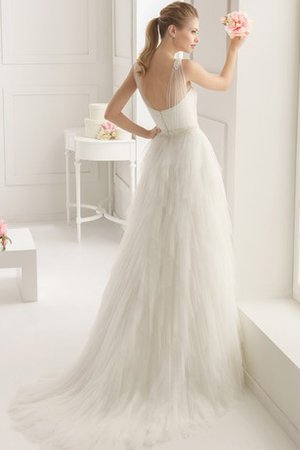 Robe de mariée luxueux simple avec zip avec perle bandouliere spaghetti - photo 2