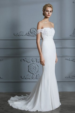 Robe de mariée de traîne courte d'epaule ecrite fantastique manche nulle naturel - photo 5