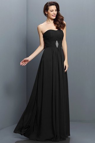 Robe demoiselle d'honneur longue ligne a avec chiffon de bustier avec zip - photo 2