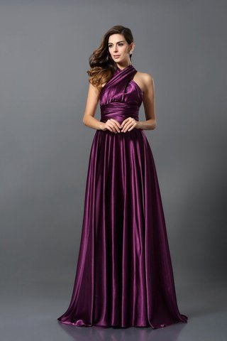 Robe demoiselle d'honneur longue plissage de princesse en satin soyeux ligne a - photo 10