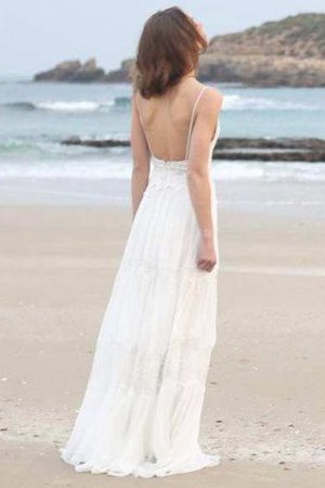 Robe de mariée manche nulle de traîne courte avec chiffon au bord de la mer sans dos - photo 2