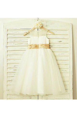 Robe de cortège enfant naturel de princesse fermeutre eclair avec fleurs longueur mollet - photo 3