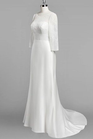 Robe de mariée luxueux col u profond de traîne moyenne avec nœud en satin - photo 2