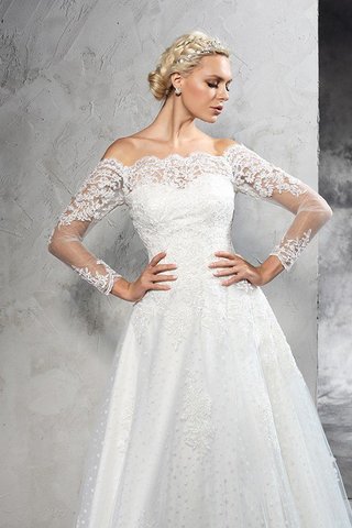 Robe de mariée longue naturel avec manche longue fermeutre eclair longueur au ras du sol - photo 5