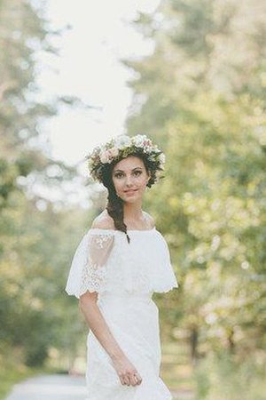 Robe de mariée nature facile ligne a avec manche courte avec zip - photo 2