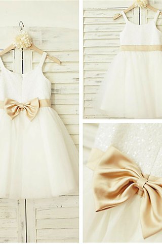 Robe de cortège enfant naturel fermeutre eclair de princesse a-ligne avec fleurs - photo 1