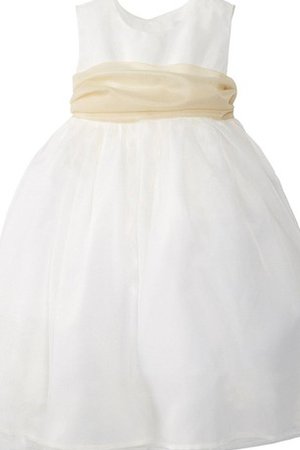 Robe de cortège enfant avec sans manches en tulle avec zip avec nœud encolure ronde - photo 1