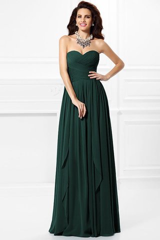 Robe demoiselle d'honneur plissage longue en chiffon a-ligne de princesse - photo 8