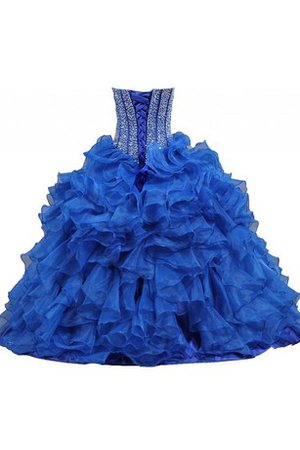 Robe de quinceanera longue col en forme de cœur en organza avec lacets de mode de bal - photo 2