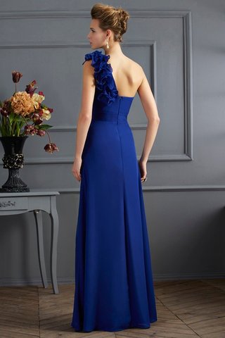 Robe de bal naturel longue de princesse d'épaule asymétrique avec fronce - photo 2