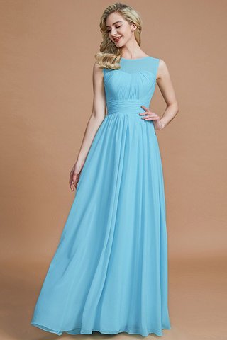 Robe demoiselle d'honneur manche nulle jusqu'au sol en chiffon ligne a de princesse - photo 8