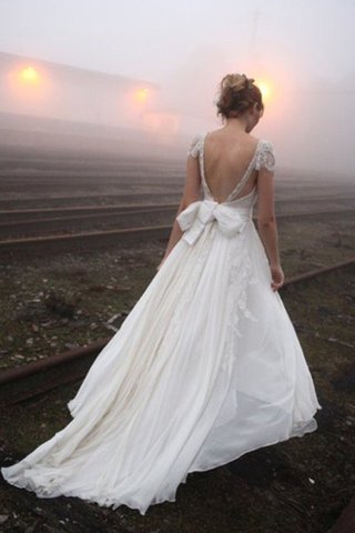 Robe de mariée de princesse en chiffon longueur au niveau de sol v encolure ligne a - photo 2