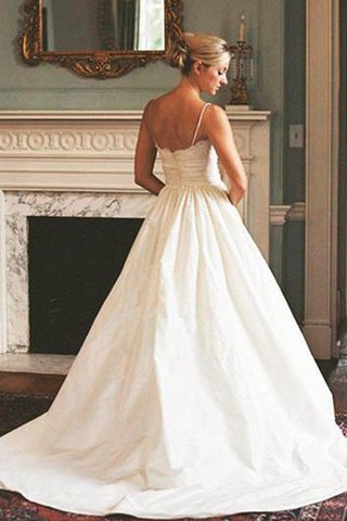 Robe de mariée avec zip de traîne courte fabuleux ruché de princesse - photo 2