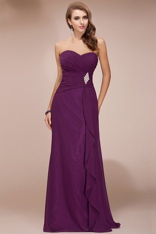 Robe demoiselle d'honneur avec zip avec perle col en forme de cœur avec chiffon en forme - photo 11