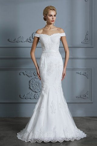 Robe de mariée manche nulle de traîne courte de sirène distinctif naturel - photo 1