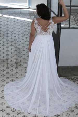 Robe de mariée à la mode plissage fermeutre eclair manche nulle jusqu'au sol - photo 2