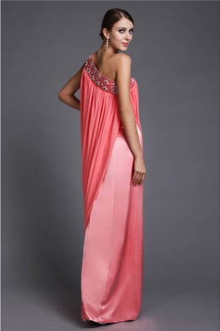 Robe de bal longue avec perle manche nulle en chiffon jusqu'au sol - photo 2