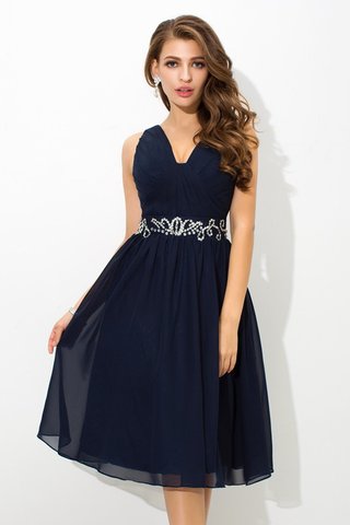 Robe de cocktail naturel courte de princesse au niveau de genou larges bretelles - photo 1