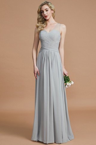 Robe demoiselle d'honneur naturel a-ligne avec sans manches avec chiffon v encolure - photo 32