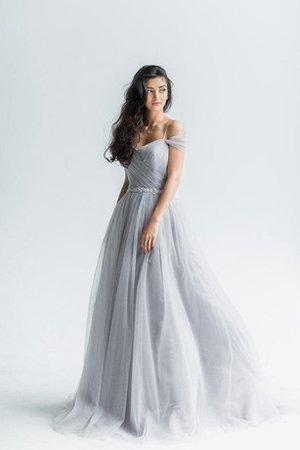 Robe de mariée luxueux en plage manche nulle avec perle d'epaule ajourée - photo 1