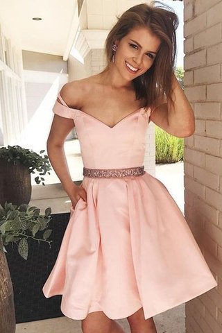 Robe fête de la rentrée d'epaule ajourée en satin de princesse fait main naturel - photo 1