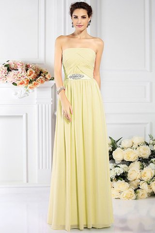 Robe demoiselle d'honneur plissage longue de princesse ligne a avec chiffon - photo 8