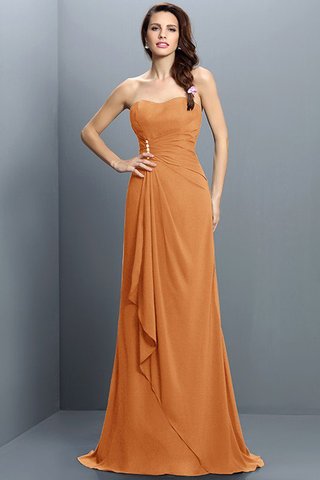 Robe demoiselle d'honneur cordon avec sans manches de bustier avec fronce en chiffon - photo 20