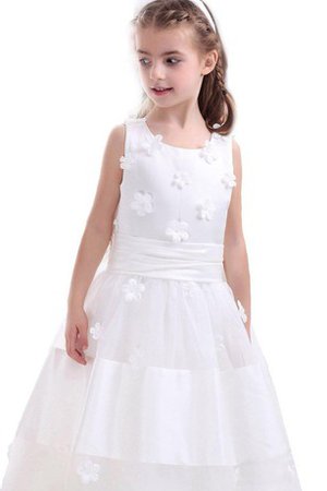 Robe de cortège enfant avec sans manches ruché decoration en fleur avec fleurs - photo 1