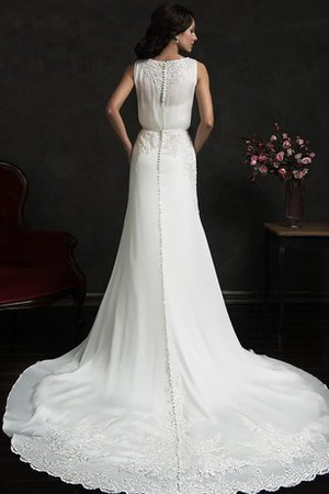 Robe de mariée elégant modeste plissé boutonné col en bateau - photo 2