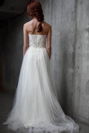 Robe de mariée plissé col en forme de cœur ruché jusqu'au sol textile en tulle - photo 1