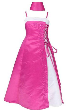 Robe de cortège enfant pailleté avec lacets manche nulle longueur au ras du sol ligne a - photo 1