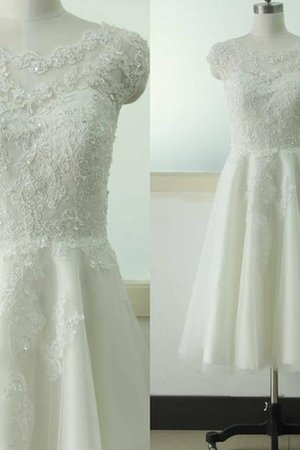 Robe de mariée avec chiffon cordon avec zip textile en tulle decoration en fleur - photo 2