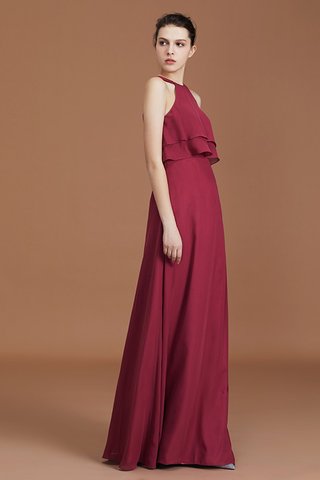 Robe demoiselle d'honneur jusqu'au sol absorbant avec chiffon manche nulle a-ligne - photo 5