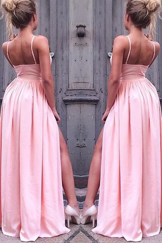 Robe de soirée naturel manche nulle en chiffon ligne a larges bretelles - photo 2