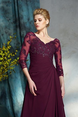 Robe mère de mariée longue longueur au ras du sol v encolure de princesse en chiffon - photo 7