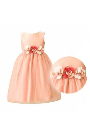 Robe de cortège enfant plissage de lotus a-ligne au niveau de cou textile en tulle - photo 2