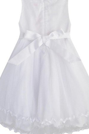 Robe de cortège enfant encolure ronde ligne a avec perle appliques avec nœud - photo 2