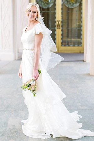 Robe de mariée simple romantique moderne modeste avec manche courte - photo 1